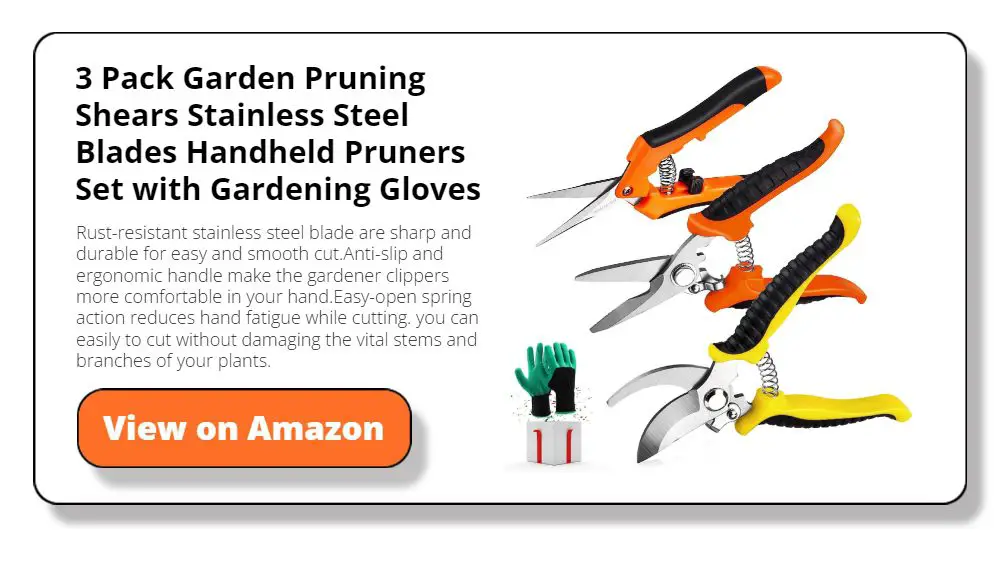 3 Pack Garden Pruning Shears Stainless Steel Blades Handheld Pruners Set with Gardening Gloves