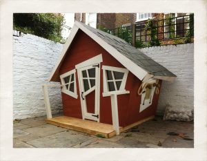 A DIY playhouse for children at home.