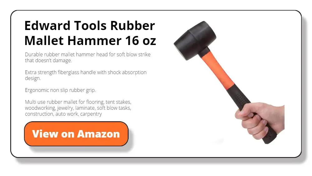 Edward Tools Rubber Mallet Hammer 16 oz