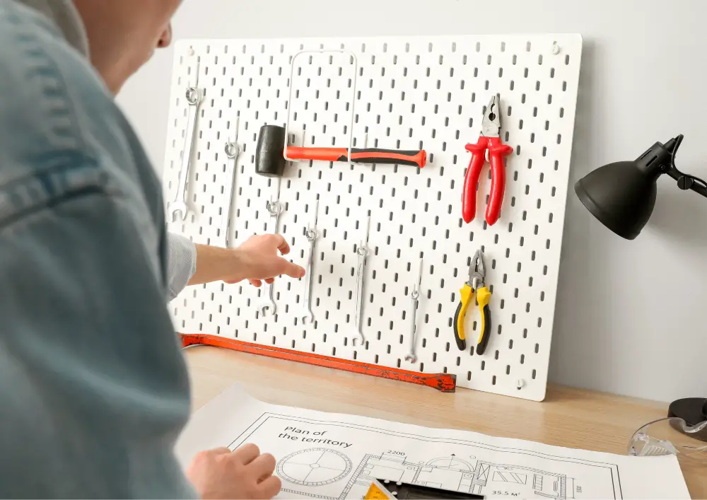 Give serious thought to integrating this highly innovative and versatile pegboard home storage solution into your living space.