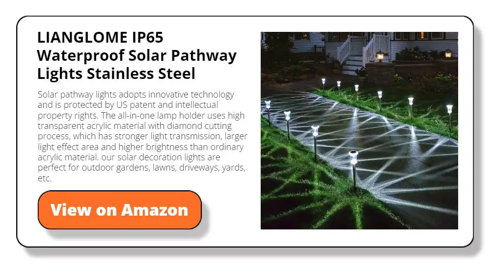 LIANGLOME IP65 Waterproof Solar Pathway Lights Stainless Steel