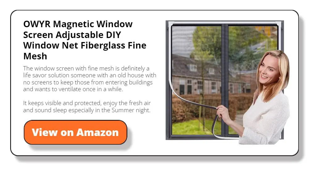 OWYR Magnetic Window Screen Adjustable DIY Window Net Fiberglass Fine Mesh