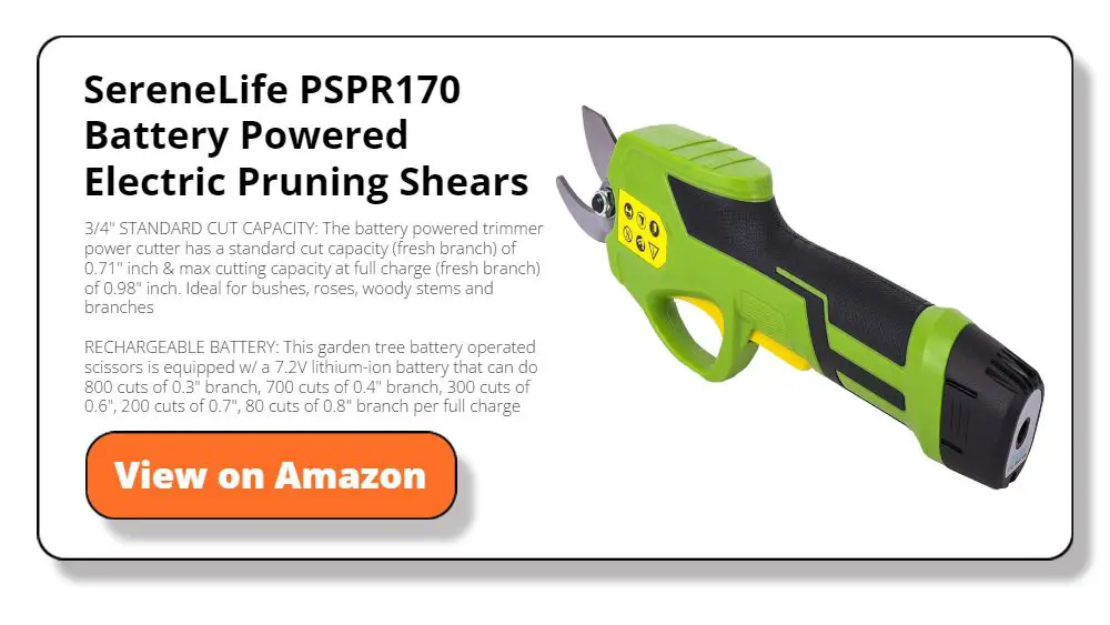 SereneLife PSPR170 Battery Powered Electric Pruning Shears