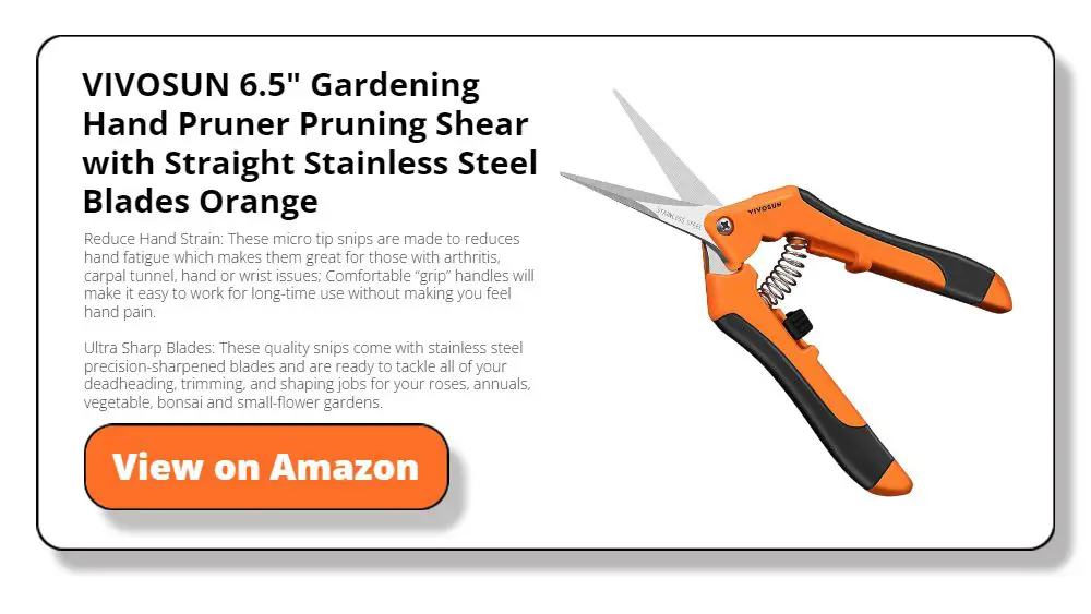 VIVOSUN 6.5" Gardening Hand Pruner Pruning Shear with Straight Stainless Steel Blades Orange
