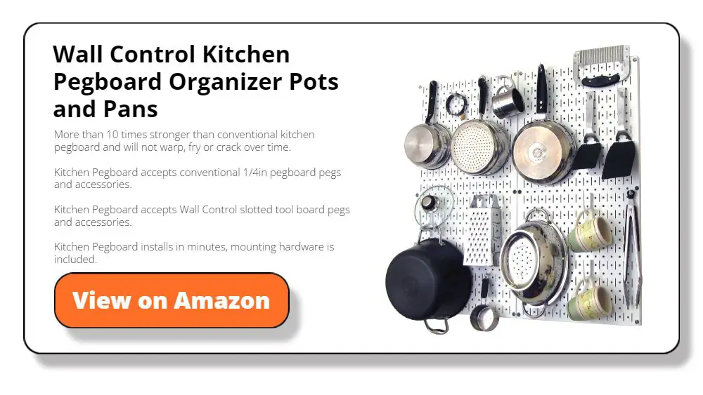 Wall Control Kitchen Pegboard Organizer Pots and Pans