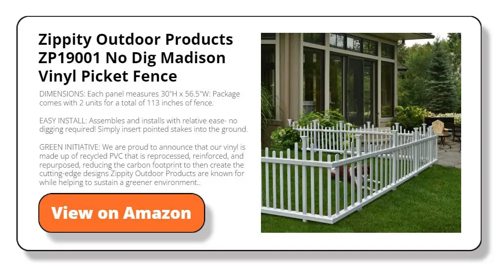 Zippity Outdoor Products ZP19001 No Dig Madison Vinyl Picket Fence
