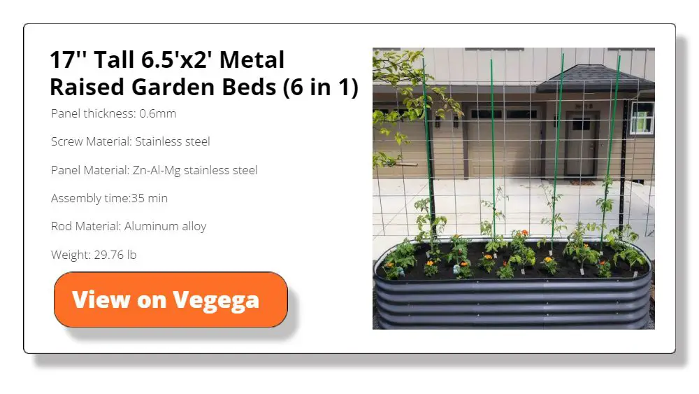 17'' Tall 6.5'x2' Metal Raised Garden Beds (6 in 1)