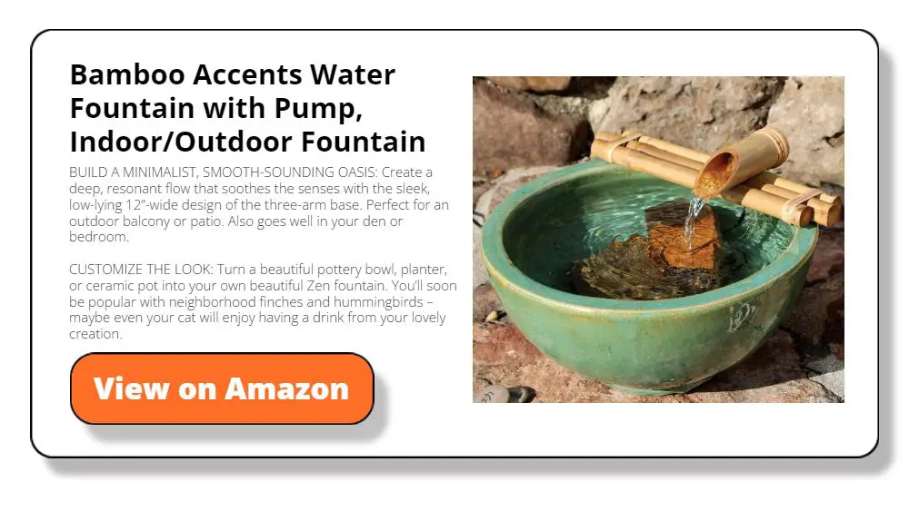 Bamboo Accents Water Fountain with Pump, Indoor/Outdoor Fountain