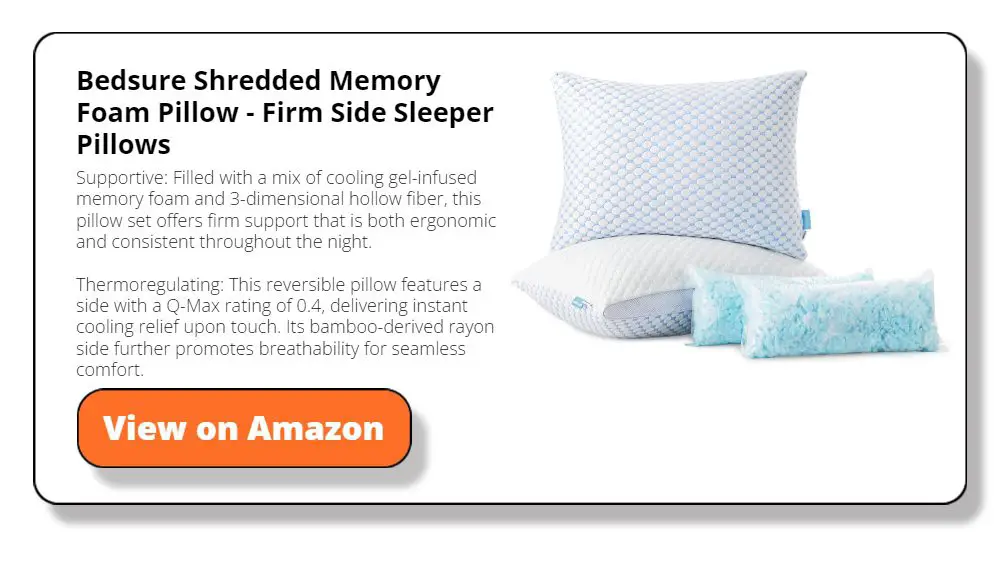Bedsure Shredded Memory Foam Pillow - Firm Side Sleeper Pillows