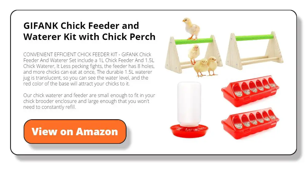 GIFANK Chick Feeder and Waterer Kit with Chick Perch