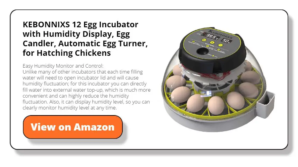 KEBONNIXS 12 Egg Incubator with Humidity Display, Egg Candler