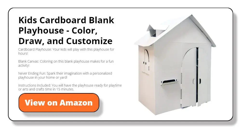 Kids Cardboard Blank Playhouse - Color, Draw, and Customize