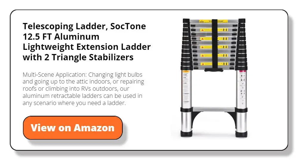 Telescoping Ladder, SocTone 12.5 FT Aluminum