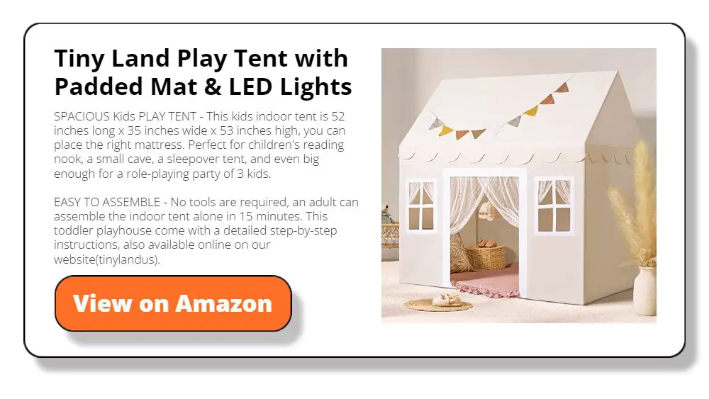 Tiny Land Play Tent with Padded Mat & LED Lights