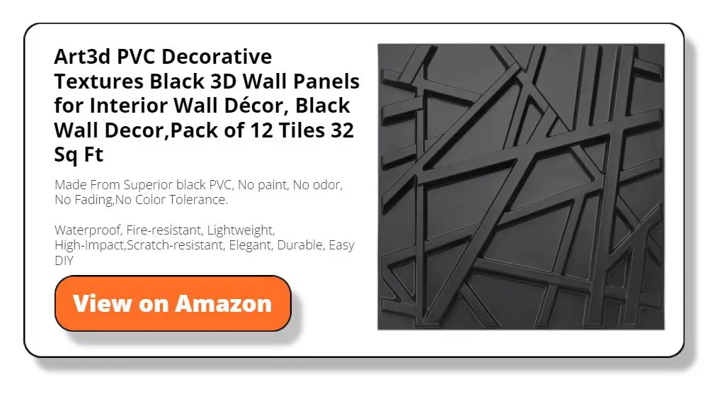 Art3d PVC Decorative Textures Black 3D Wall 