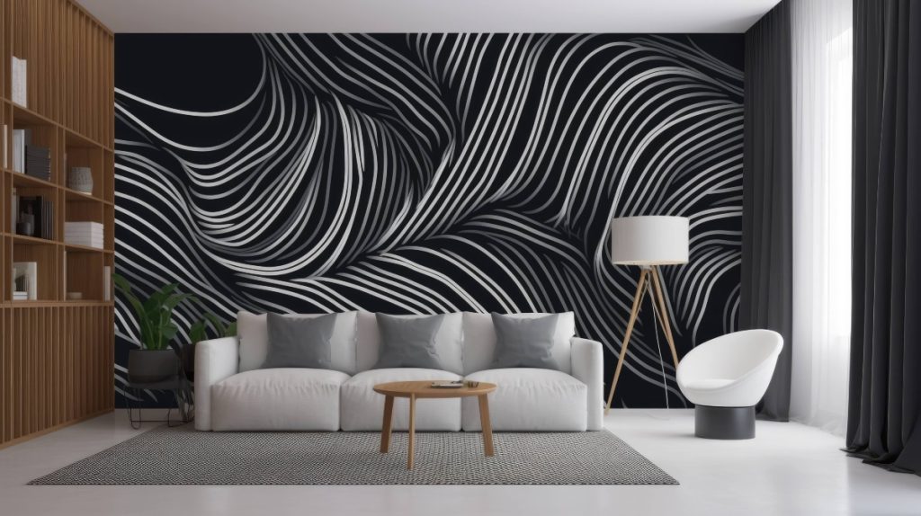 A black feature wall adds drama and sphistication to any room.