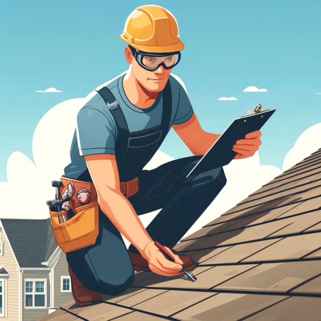 An image of a contractor doing roofing service.