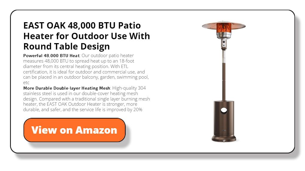 EAST OAK 48,000 BTU Patio Heater for Outdoor Use With Round Table Design