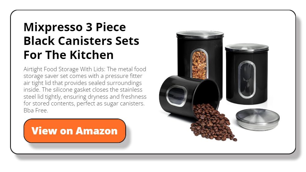 Mixpresso 3 Piece Black Canisters Sets For The Kitchen