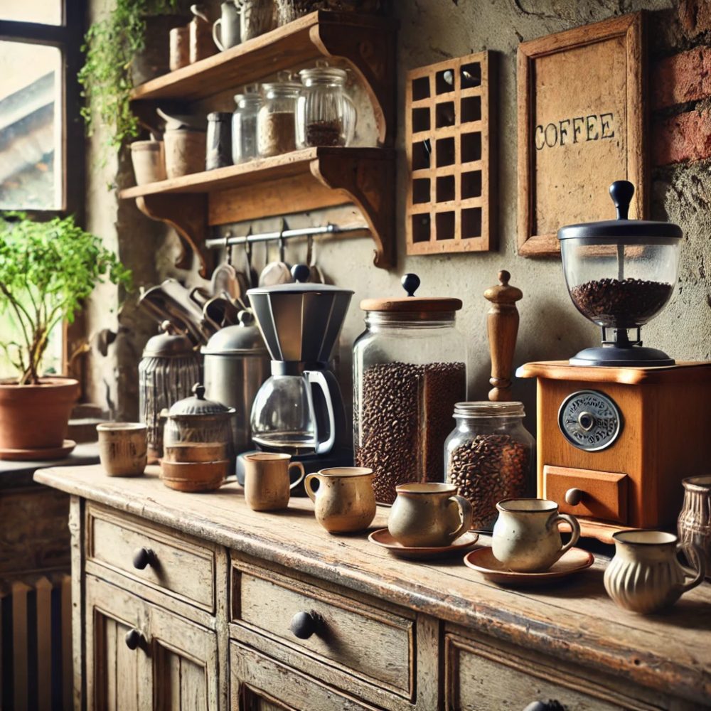 An image of a coffee station décor.