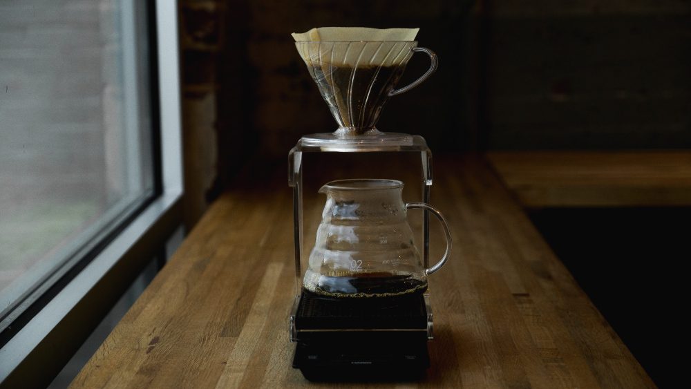 A manual coffee filter.