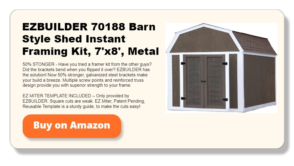 EZBUILDER 70188 Barn Style Shed Instant Framing Kit, 7'x8', Metal