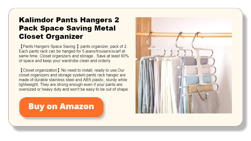 Kalimdor Pants Hangers 2 Pack Space Saving Metal Closet Organizer