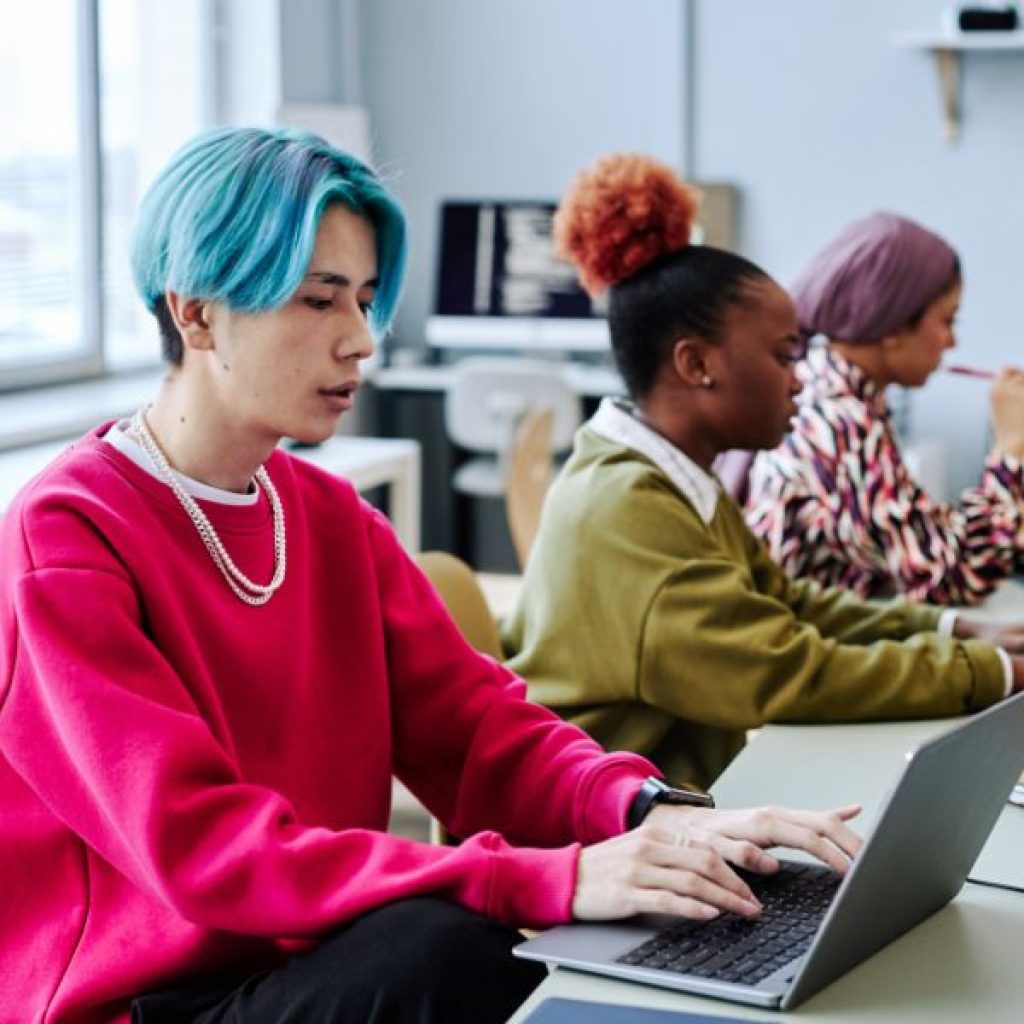 An image of Gen Z adults in the work place. 