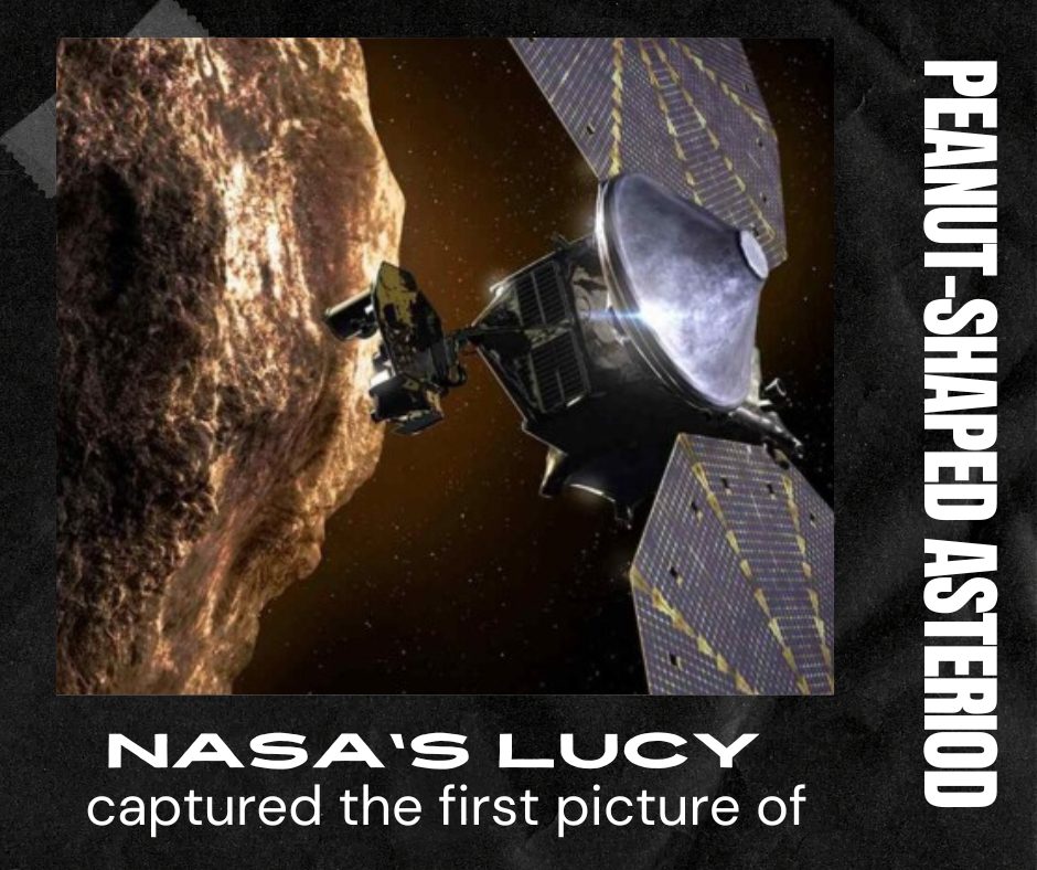 NASA's Lucy captured the first picture of peanut shaped asteriod.