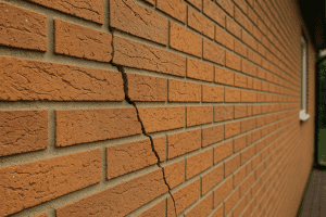 photo showing structural crack in brick wall.