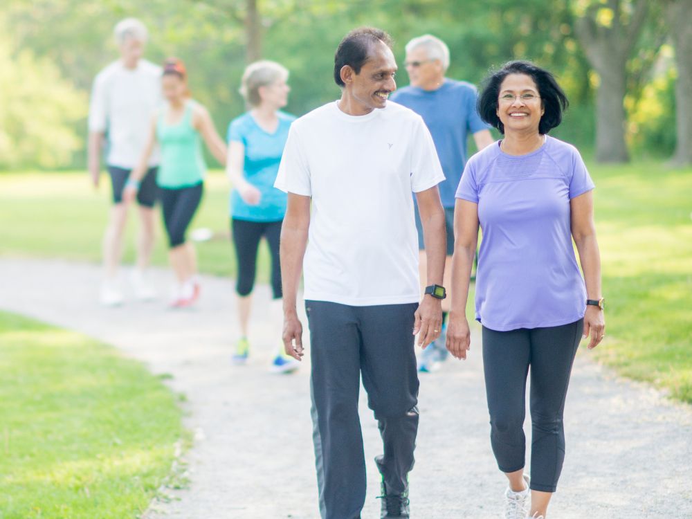 An image of various people walking. 