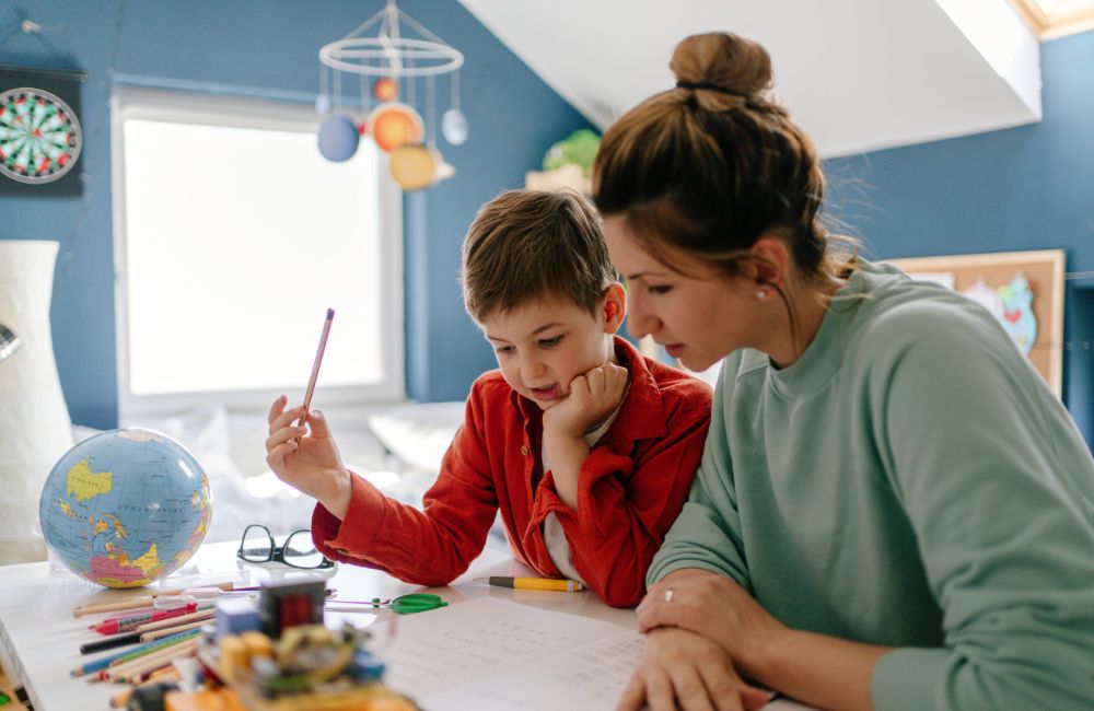 An image of a kid going through a homeschool co op program.