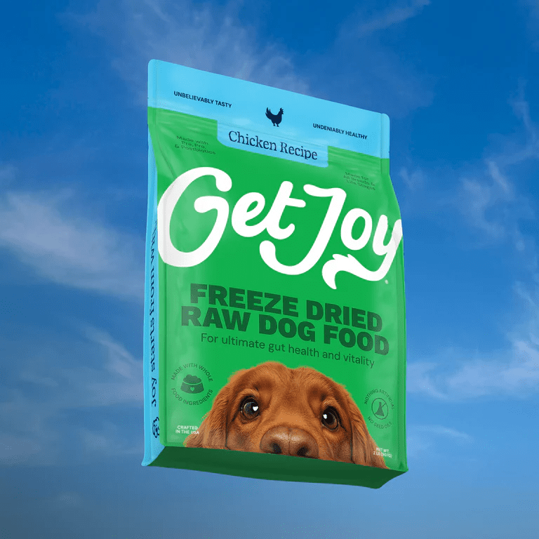 An image of the Get Joy dog food. 