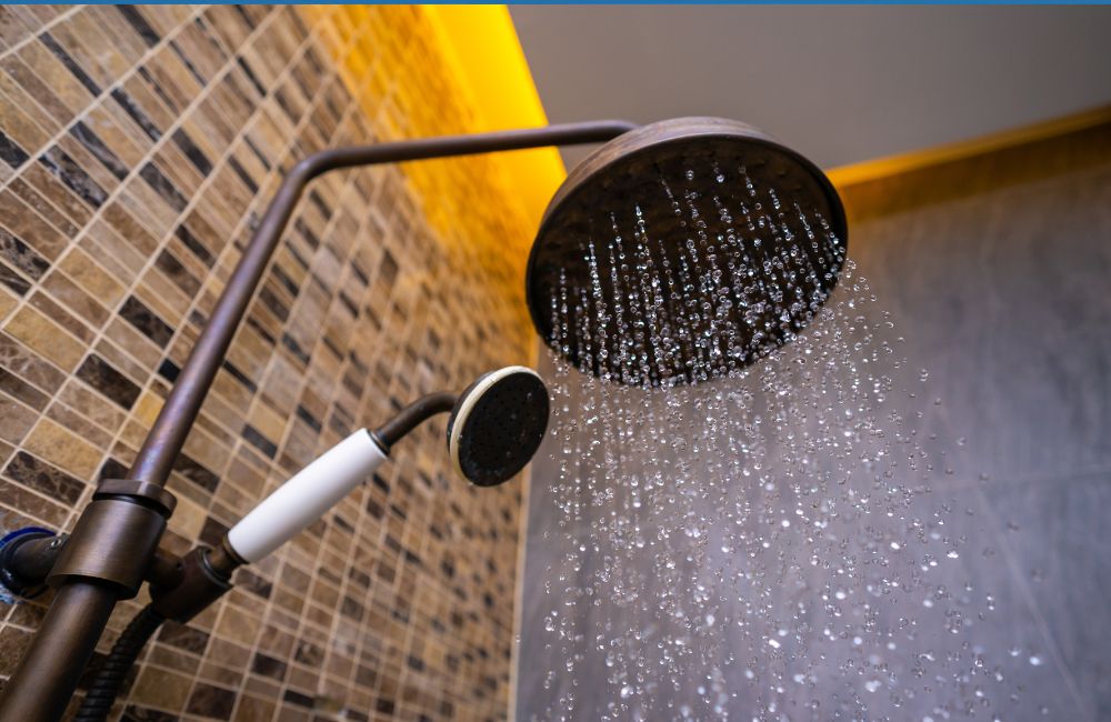 An image of a shower head for an article about the benefits of shower.