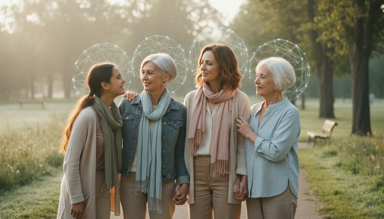 An image of four woman in different life period.