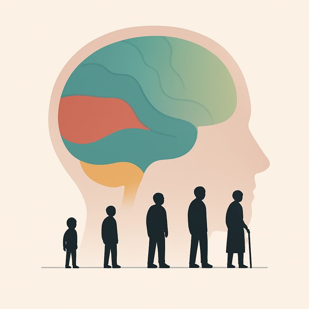 A graphical depiction of brain development.