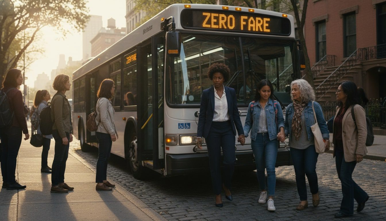 An image of free public buses. 